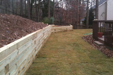 Railroad Tie Retaining Wall Cumming GA